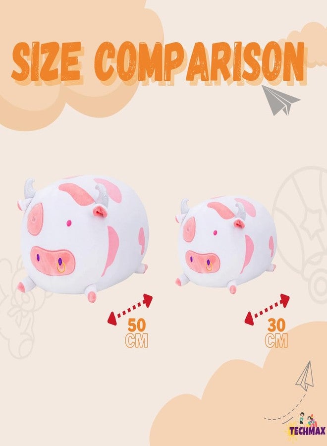 TechMax Solution Stuffed Animals Cute Plush Body Pillow Soft Cow Plushies Squishy Throw Pillow, Kawaii Plush Toys Gift for Girls Boys - Image 2